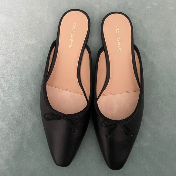 Veronica Beard Catherine Black Leather Mules Shoes US 9 $350 BNIB - Picture 2 of 11